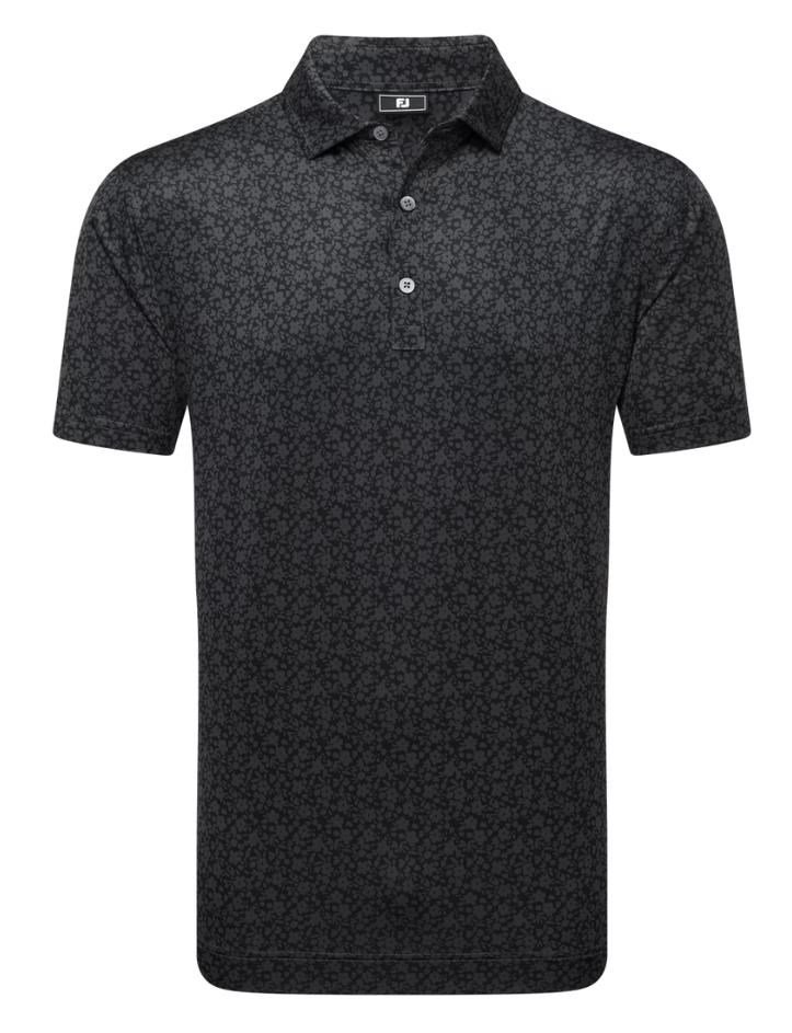 FootJoy Painted Floral Lisle polo de hombre, negro