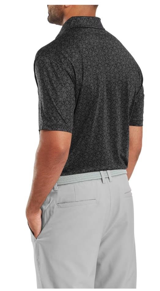 FootJoy Painted Floral Lisle polo de hombre, negro