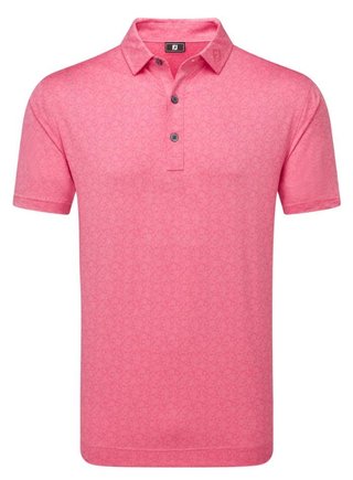 FootJoy Painted Floral Lisle polo de hombre, pink lemonade