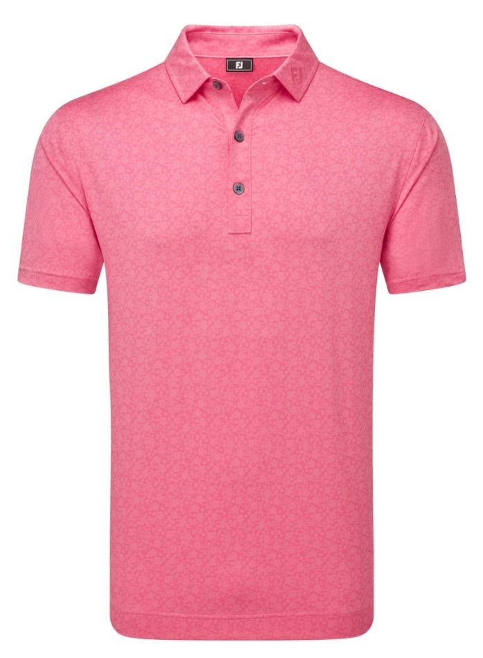 FootJoy Painted Floral Lisle polo de hombre, pink lemonade