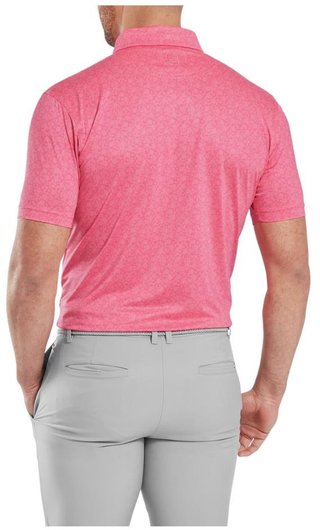 FootJoy Painted Floral Lisle polo de hombre, pink lemonade