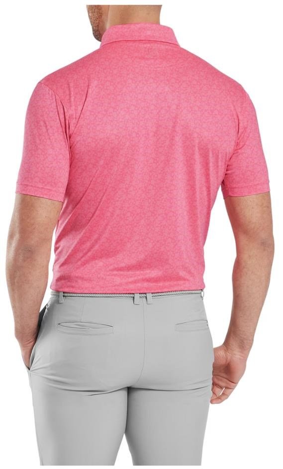 FootJoy Painted Floral Lisle polo de hombre, pink lemonade