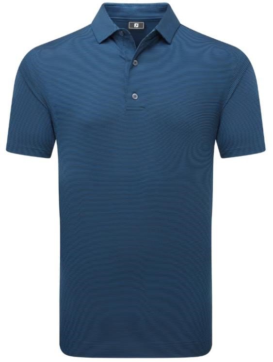 FootJoy Micro Feeder Stripe Lisle polo de hombre, navy tonal