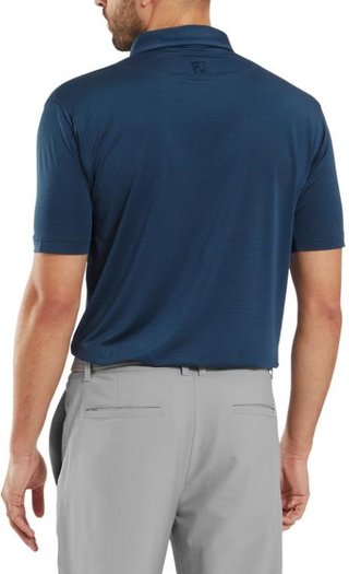 FootJoy Micro Feeder Stripe Lisle polo de hombre, navy tonal