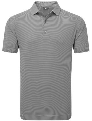 FootJoy Micro Feeder Stripe Lisle polo de hombre, negro/blanco