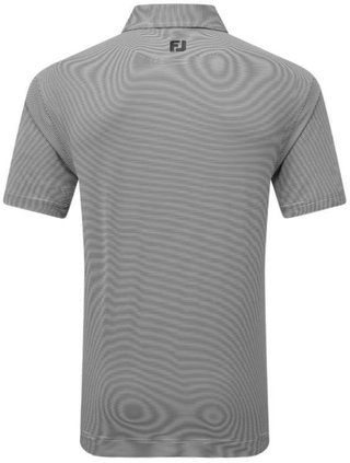 FootJoy Micro Feeder Stripe Lisle polo de hombre, negro/blanco