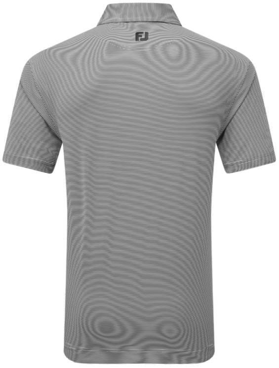 FootJoy Micro Feeder Stripe Lisle polo de hombre, negro/blanco