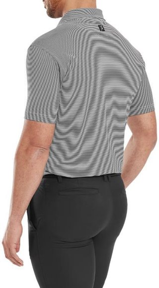 FootJoy Micro Feeder Stripe Lisle polo de hombre, negro/blanco
