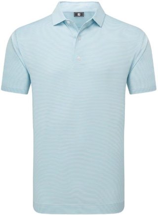 FootJoy Micro Feeder Stripe Lisle polo de hombre, azul claro/blanco