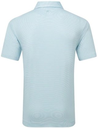FootJoy Micro Feeder Stripe Lisle polo de hombre, azul claro/blanco