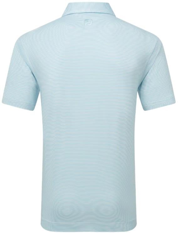 FootJoy Micro Feeder Stripe Lisle polo de hombre, azul claro/blanco