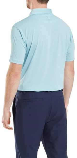 FootJoy Micro Feeder Stripe Lisle polo de hombre, azul claro/blanco