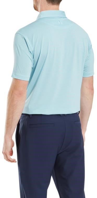 FootJoy Micro Feeder Stripe Lisle polo de hombre, azul claro/blanco