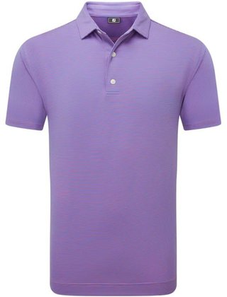 FootJoy Micro Feeder Stripe Lisle polo de hombre, marino/rosa