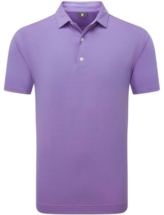 FootJoy Micro Feeder Stripe Lisle polo de hombre, marino/rosa