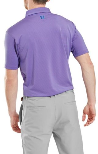 FootJoy Micro Feeder Stripe Lisle polo de hombre, marino/rosa