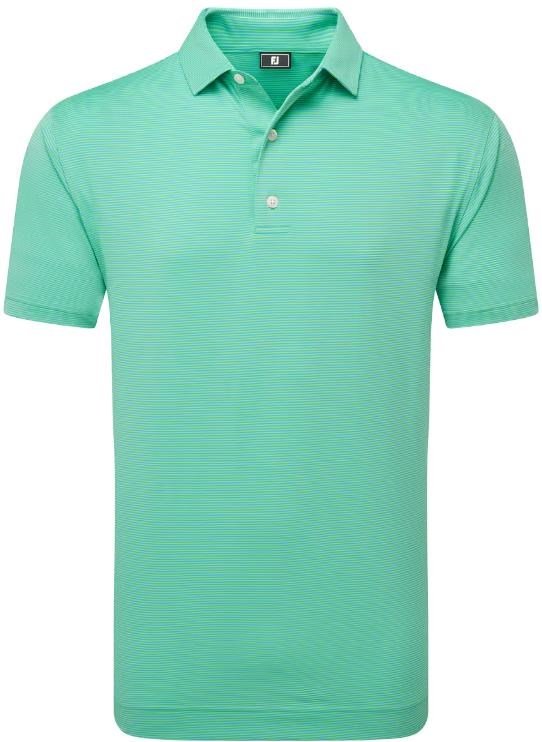 FootJoy Micro Feeder Stripe Lisle polo de hombre, lagoon/mint