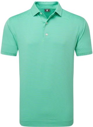 FootJoy Micro Feeder Stripe Lisle polo de hombre, lagoon/mint