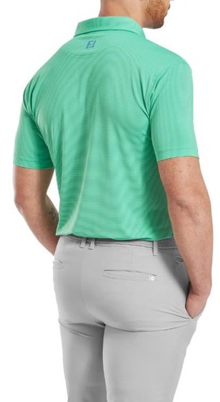 FootJoy Micro Feeder Stripe Lisle polo de hombre, lagoon/mint