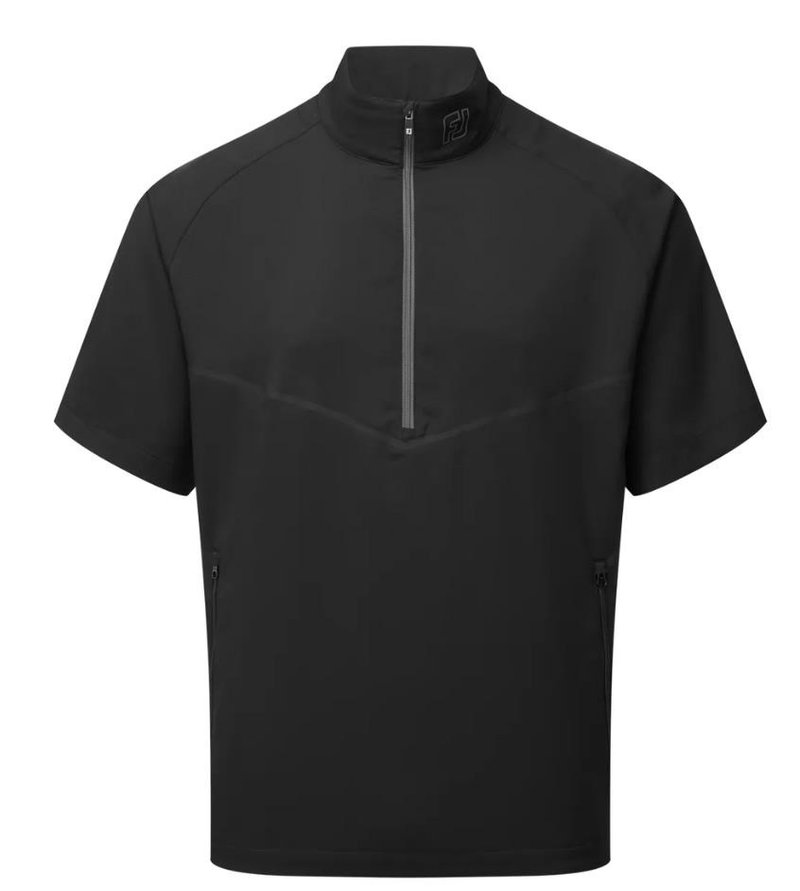 FootJoy Zephyr chaqueta cortavientos de manga corta para hombre, negra