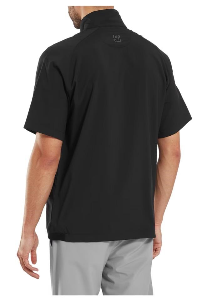 FootJoy Zephyr chaqueta cortavientos de manga corta para hombre, negra