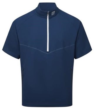 FootJoy Zephyr Short Sleeve Windshirt chaqueta cortavientos para hombre, azul marino