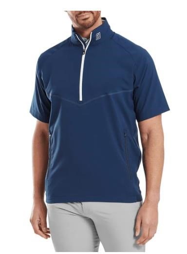 FootJoy Zephyr Short Sleeve Windshirt chaqueta cortavientos para hombre, azul marino