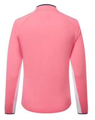 FootJoy 1/4-Zip LS Sun Protection camiseta de manga larga con protección solar para mujer, pink lemonade