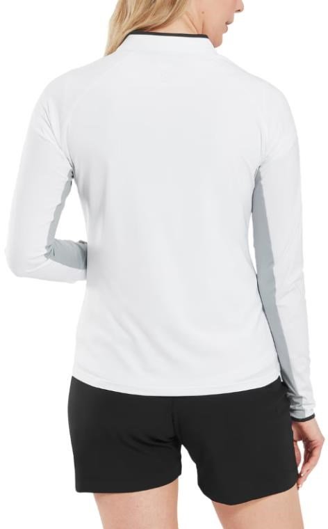 FootJoy 1/4-Zip LS Sun Protection camiseta de manga larga de mujer con protección solar, blanca