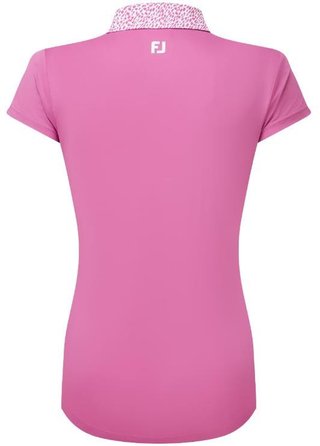 FootJoy Cap Sleeve Print Trim Lisle polo de mujer, berry/berry