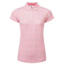 FootJoy Animal Print Cap Sleeve Lisle polo de mujer, pink lemonade
