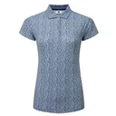 FootJoy Animal Print Cap Sleeve polo de mujer, skyway/white/navy