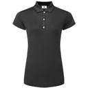 FootJoy Animal Print Cap Sleeve Lisle polo de mujer, negro