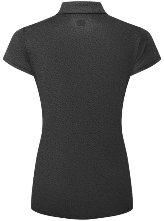 FootJoy Animal Print Cap Sleeve Lisle polo de mujer, negro