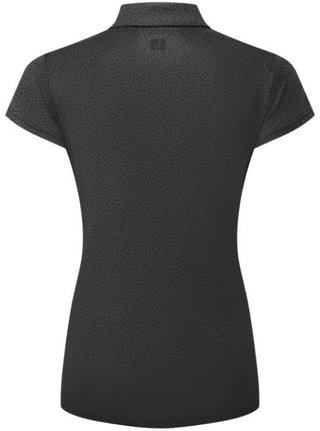 FootJoy Animal Print Cap Sleeve Lisle polo de mujer, negro