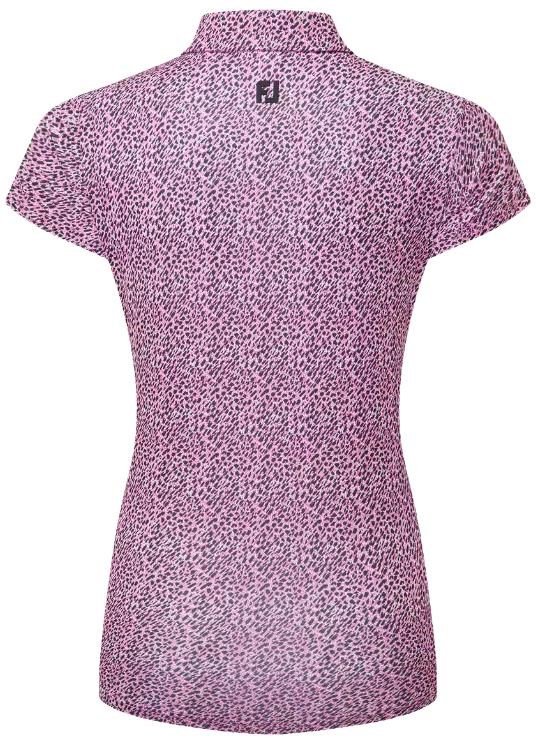 FootJoy Animal Print Cap Sleeve polo de mujer, blanco/berry/negro