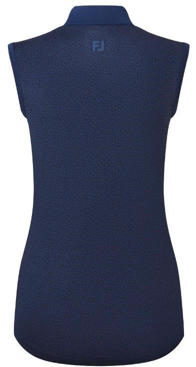 FootJoy Animal Print Sleeveless Lisle polo de mujer, azul marino