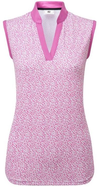 FootJoy Animal Print Sleeveless polo de mujer, berry