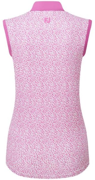 FootJoy Animal Print Sleeveless polo de mujer, berry