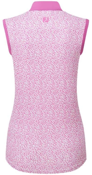 FootJoy Animal Print Sleeveless polo de mujer, berry
