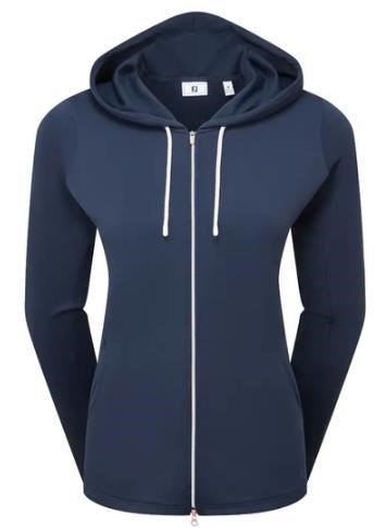 FootJoy Full-Zip Double Knit sudadera con capucha de mujer, azul marino