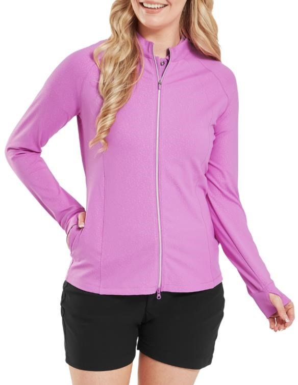 FootJoy Embossed Full-Zip Midlayer sudadera de mujer, berry