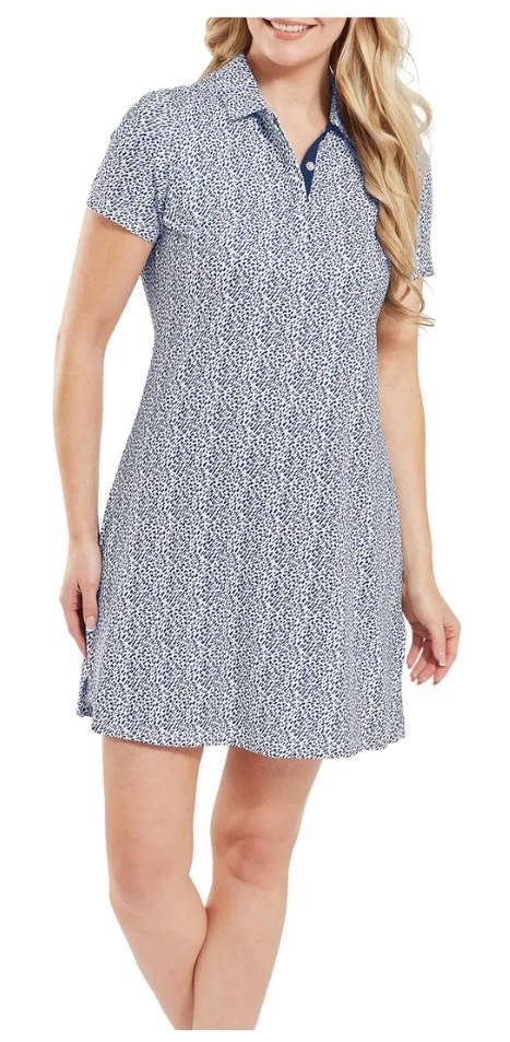 FootJoy Animal Print vestido de mujer, blanco/skyway/navy
