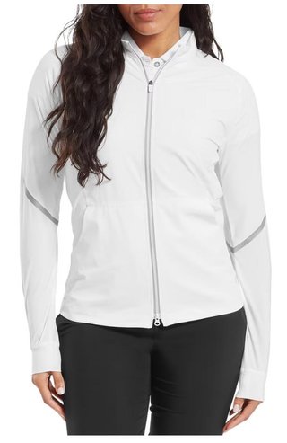 FootJoy TempoSeries Full-Zip chaqueta de mujer, blanco/plata