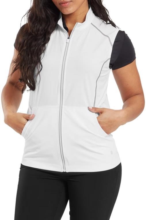 FootJoy TempoSeries Full-Zip chaleco de mujer, blanco/plata
