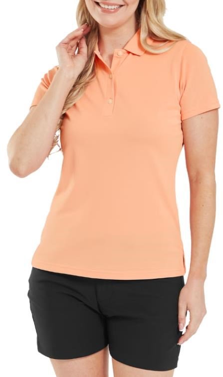 FootJoy Stretch Pique Solid polo de mujer, papaya