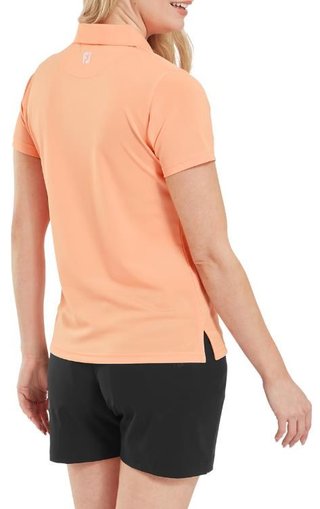 FootJoy Stretch Pique Solid polo de mujer, papaya