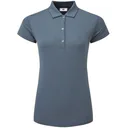FootJoy Cap Sleeve Lisle polo de mujer, heather navy