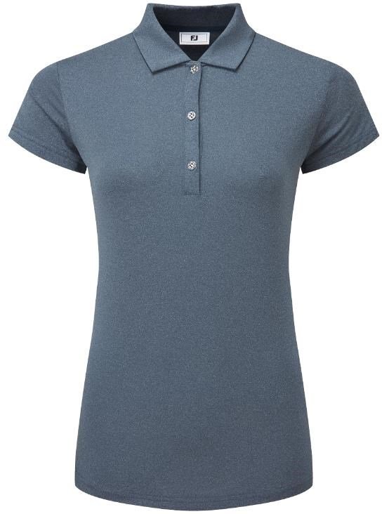 FootJoy Cap Sleeve Lisle polo de mujer, heather navy