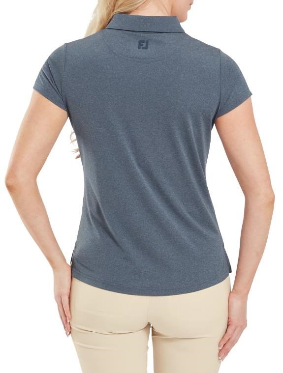 FootJoy Cap Sleeve Lisle polo de mujer, heather navy